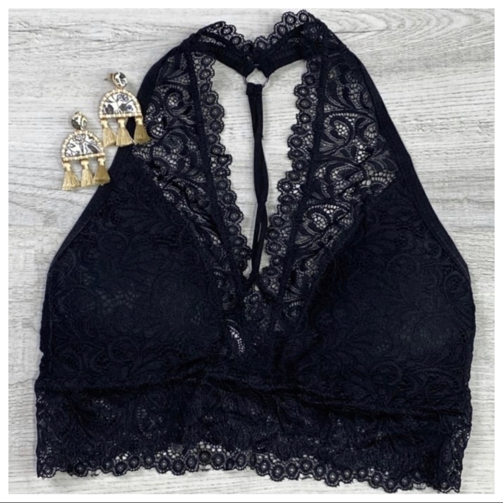 All over sheer lace twist back lace Brallette - Picture 4 of 4